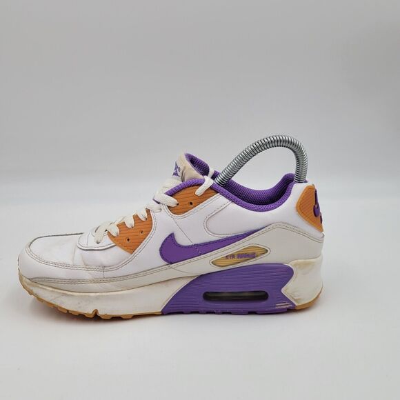 Nike Air Max 90 LTR White Action Grape DV3607-103 Athletic Kids Shoes Size 6Y - Picture 6 of 10